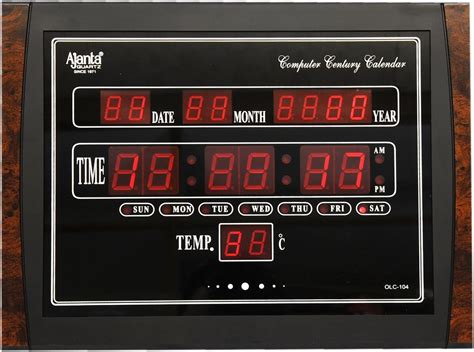 Buy Ajanta Quartz Digital Red Led Rectangle Wall Clock Olc