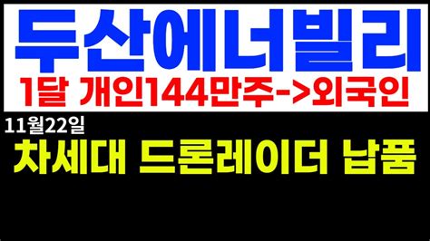 두산에너빌리티 최근 한달새 개인144만주 매도물량 외국인이 다 받아 Youtube