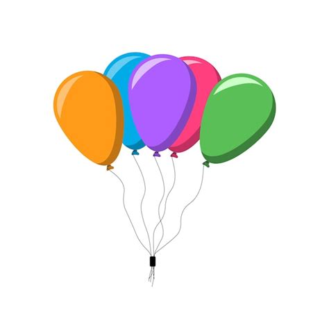 Воздушные шары на белом фоне | Премиум векторы