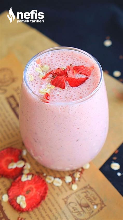 Çilekli Yulaflı Keten Tohumlu Smoothie Nefis Yemek Tarifleri