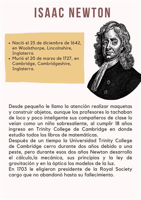 Biografía tareas ISAAC NEWTON Nació el 25 de diciembre de 1642 en