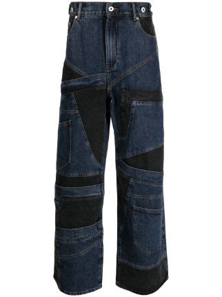 Feng Chen Wang Panelled Wide Leg Jeans Farfetch