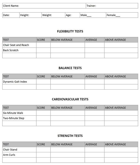 Ifa Senior Fitness Assessment