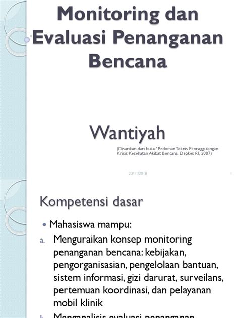 7 Monitoring Dan Evaluasi Penanganan Bencana Pdf