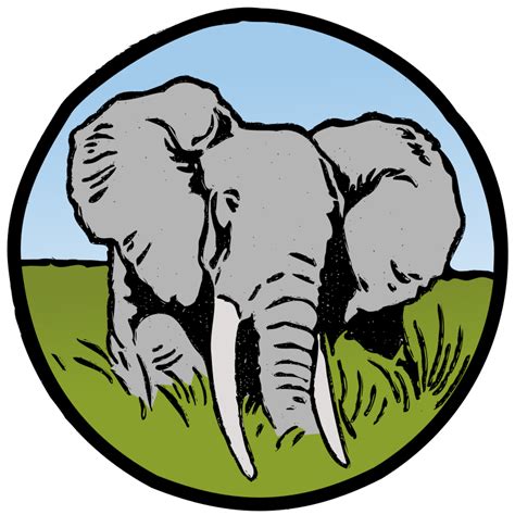 Elephant In Circle Free Svg