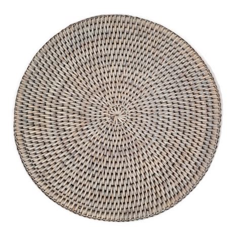 Round Grey Rattan Placemats