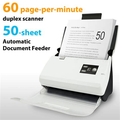 Plustek PS30D Duplex Document Scanner With 50 Sheet Auto Document