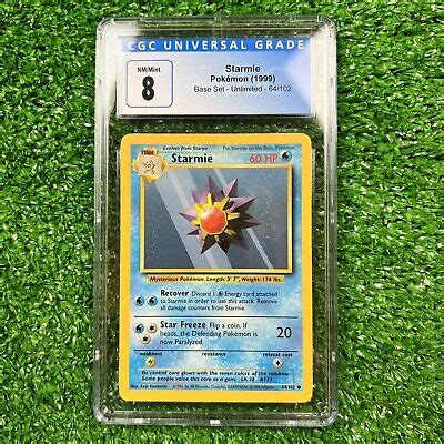 Cgc Nm Mint Shadowless Pok Mon Tcg Starmie Base Set Regular