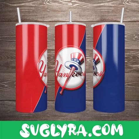 New York Yankees Tumbler Wrap 20oz Skinny Straight Mlb Tumbler