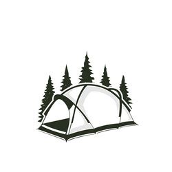 Silhouette logo camp Royalty Free Vector Image