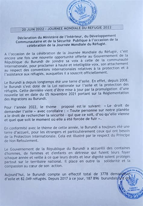 MininterInfosBi on Twitter Déclaration du MininterInfosBi à la