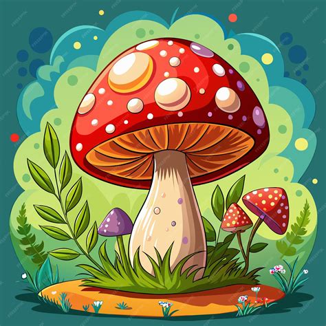 Premium Vector Mushroom Cartoon Vector Illustration Flat Style