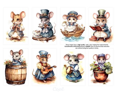 Vintage Souris Collection Clipart Bundle Num Rique Etsy France