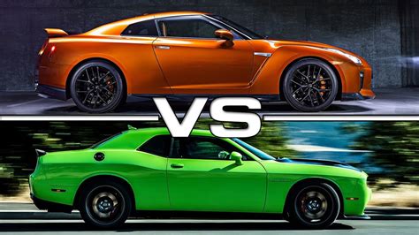 2017 Nissan Gt R Vs Dodge Challenger Srt Hellcat Youtube