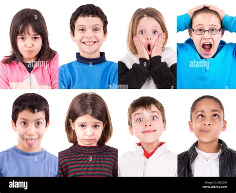 Several Kids Making Funny Faces Stock Photo Alamy