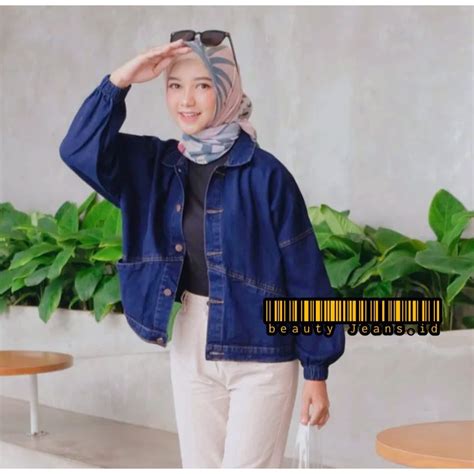 Jual Jaket Denim Jeans Oversize Vintage Wanita Jacket Jins Oversize