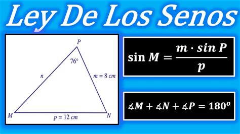 LEY DE SENOS EJEMPLO 2 En el siguiente triángulo MNP p 12cm m 8cm y