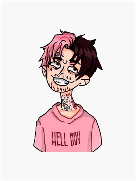 Pegatina «estilo De Dibujos Animados De Lil Peep De Nuuke Redbubble