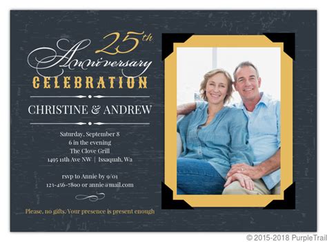 Vintage Th Anniversary Invitations