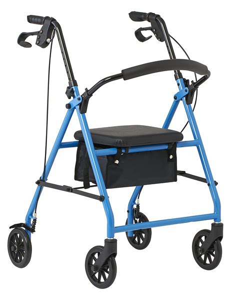 Medline Mobility Lightweight Folding Steel Rollator Walker With 6 Inch