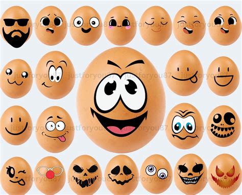 Funny Faces To Draw On Eggs Egg Faces Png Sublimation Design They