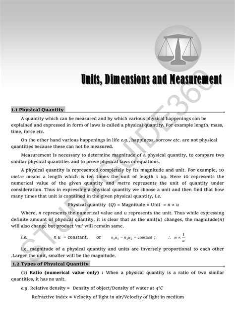 Solution Iit Jee Physics Notes For Units Dimensions And Measurement