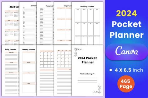 2024 Pocket Planner Canva Interior Graphic By Munjixpro · Creative Fabrica