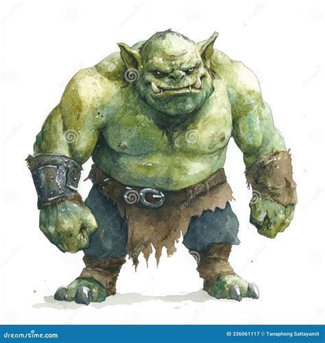 Ogre Standing In A Mystical Forest Environment Royalty Free Stock Image