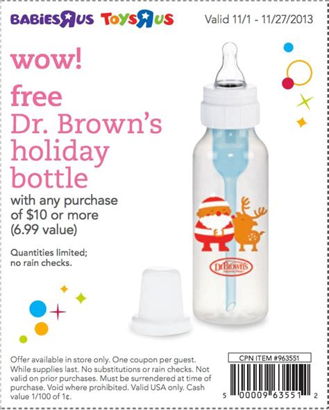 Toys R Us Free Dr Browns Bottle Printable Coupon