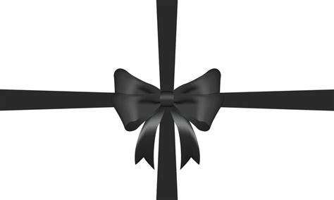 Realistic decorative shiny satin black ribbon bow, vector EPS10 ...