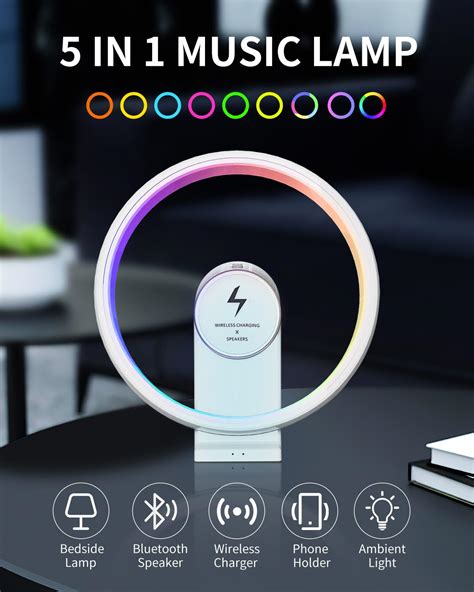 PLUWEL Wireless Charging Night Light Bluetooth Speaker With Portable