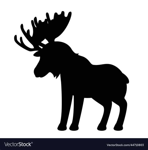 Dark silhouette of elk Royalty Free Vector Image