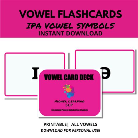 Phonetics Vowel Flashcards Phonetics Practice Flashcards Phonetics Vowel Printable Cards Etsy