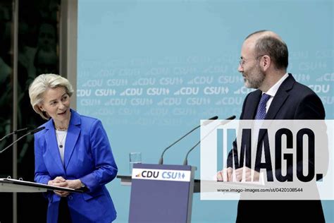 Ursula Von Der Leyen President Of The EU Commission Manfred Weber