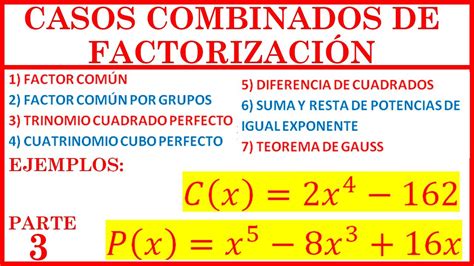 Casos Combinados De Factorizaci N Factoreo Ejercicios Explicados Paso