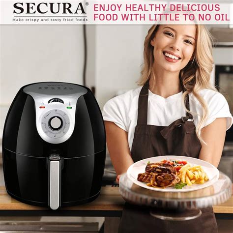 Secura Electric Hot Air Fryer 1700 Watt Extra Large Capacity L Qt Household Low Fat Healthy Hot