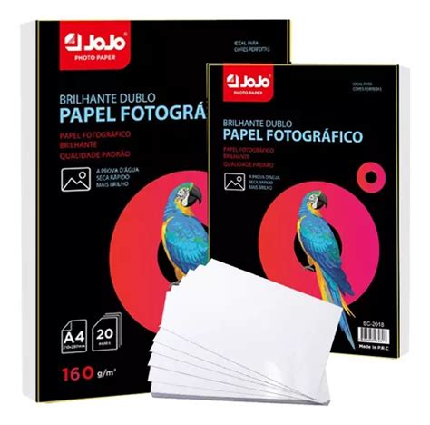 Folhas Papel Fotografico Dupla Face Glossy G A Jojo