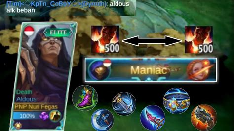 PUSH MMR ALDOUS LANGSUNG DAPET MANIAC Mobile Legends YouTube