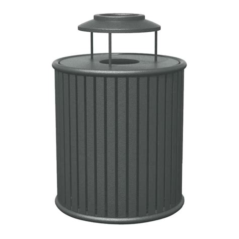 Zion 32 Gallon Powder Coated Steel Trash Receptacle With Lid Park Tables