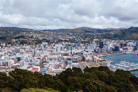 Wellington Skyline In New Zealand Stock Photo Image Of Oceania