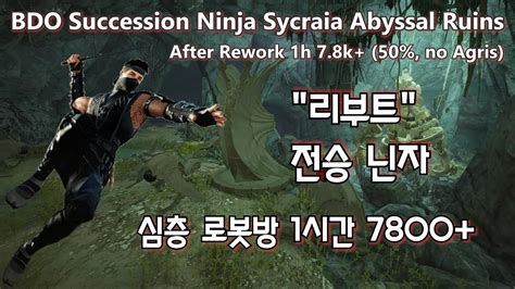 Bdo After Rework Ninja Succ Sycraia K Hr Ku No Agris