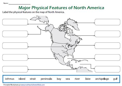 Label The Geographical Features On The Map Teaching Geography Science Worksheets Landforms