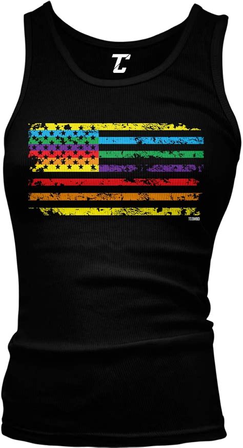 Amazon Rainbow American Flag Gay Pride LGBTQ Juniors Tank Top Clothing Shoes Jewelry