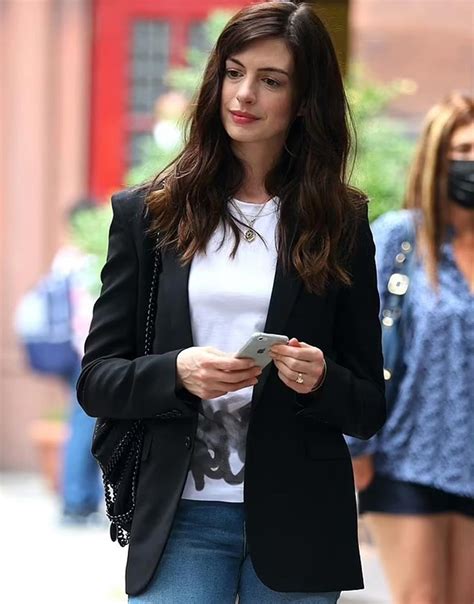 WeCrashed 2022 Anne Hathaway Black Blazer | Ujackets.com - 45% OFF