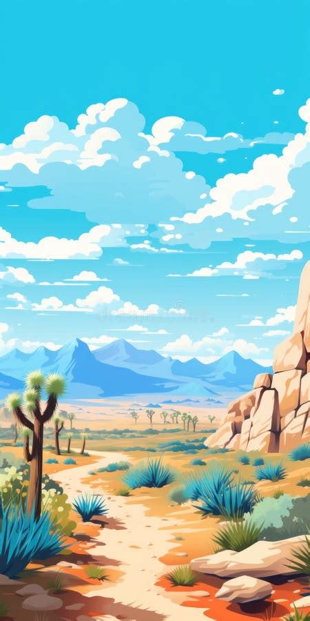 Ilustración De Joshua En El Paisaje Del Desierto Stock de ilustración