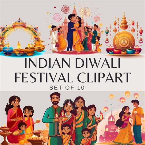 Indian Festival Clipart Diwali Festival Set Of Etsy