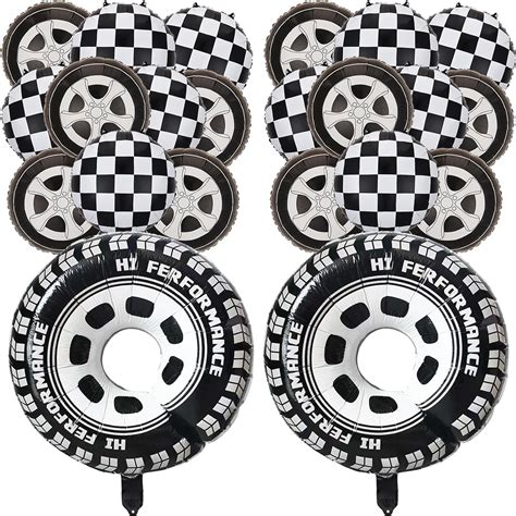 Amazon Pcs Checkered Tire Balloons Racetrack Birthday Inch