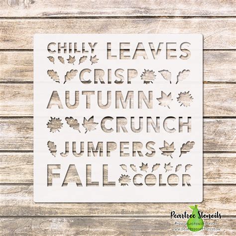 Fall Words Stencil US Peartree Cutfiles