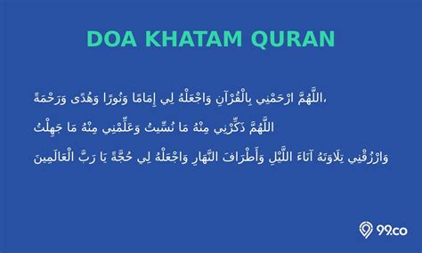 Doa Khatam Quran Lengkap Arab Latin Dan Artinya