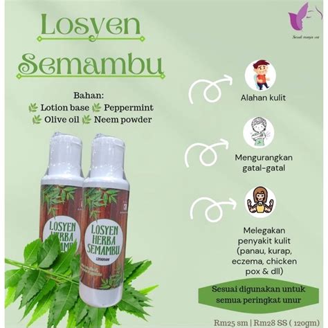 Losyen Herba Semambu Lotion Susuk Manja Enterprise Chickenpox Hfmd